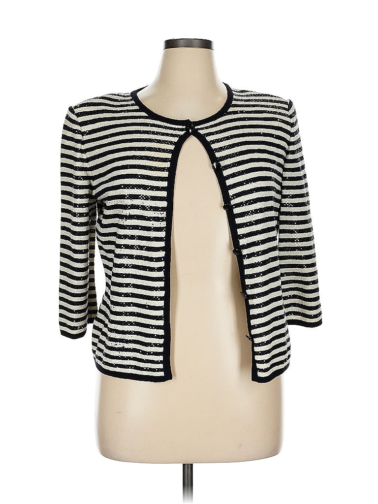 St. John Collection Silver Black Cardigan Size 14 - photo 1