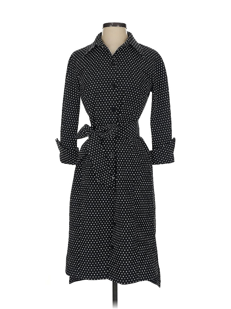 Teri Jon by Rickie Freeman Polka Dots Black Casual Dress Size 4 66