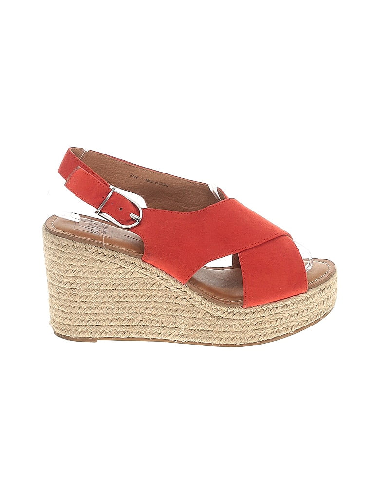 Dolce Vita 100% Leather Red Orange Wedges Size 7 - photo 1