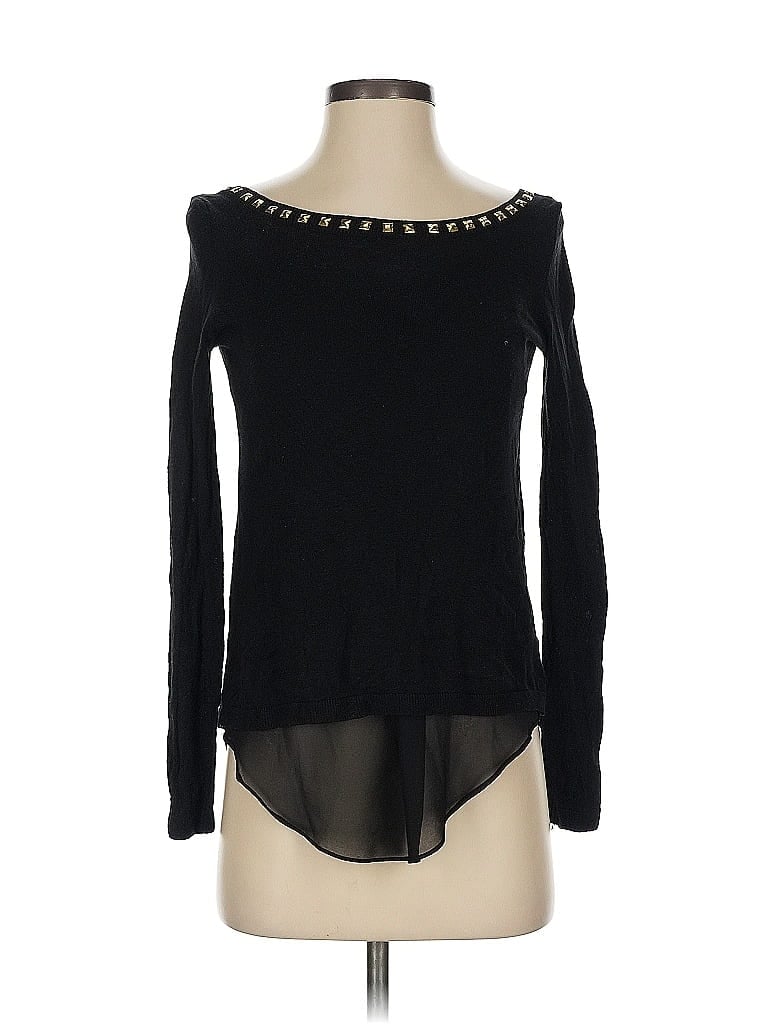 Pre-owned Express Long Sleeve Top Black Boatneck Tops