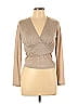 Heartloom 100% Polyester Metallic Tan Long Sleeve Top Size L - photo 1