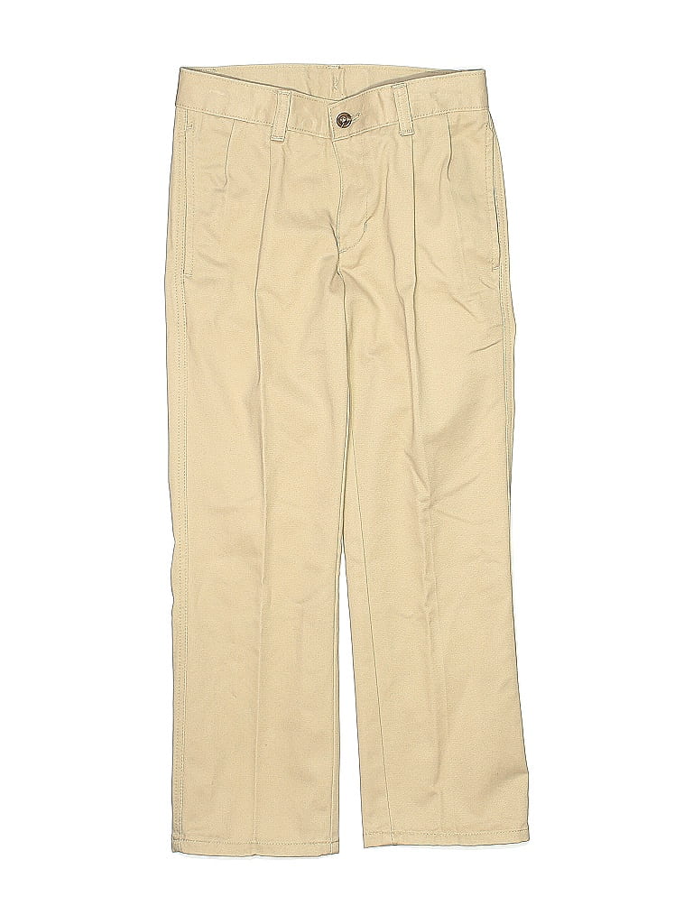 Chaps 100% Cotton Solid Tan Khakis Size 8 (big kids) - photo 1