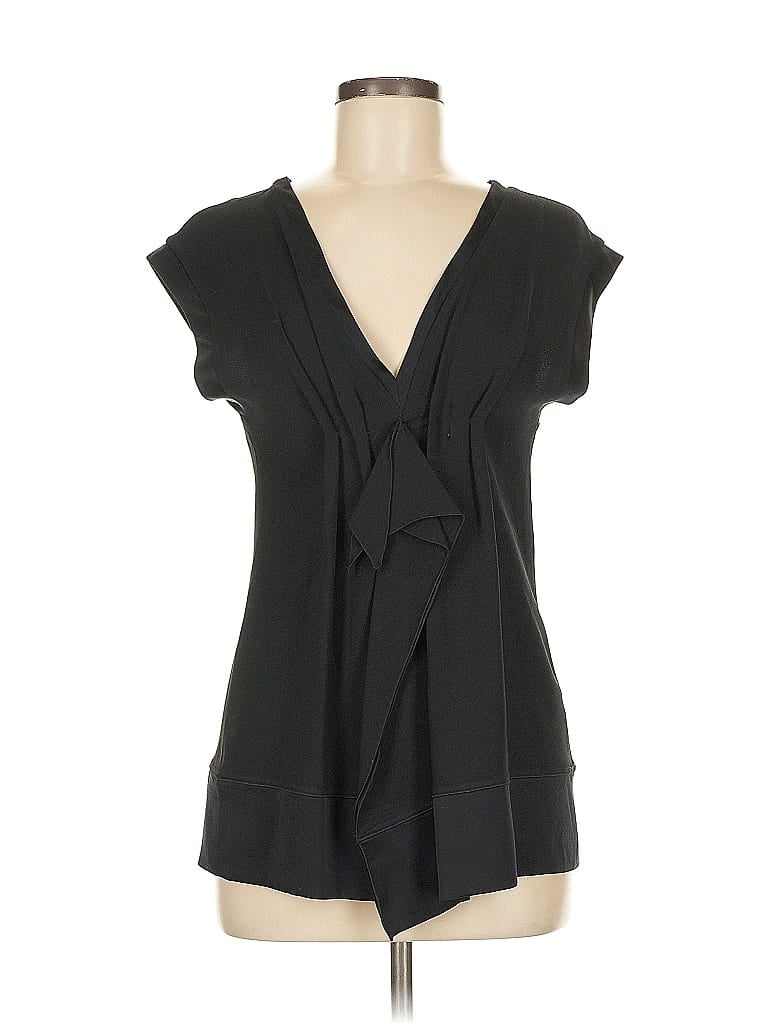Pre-owned Mantù Short Sleeve Blouse In Black