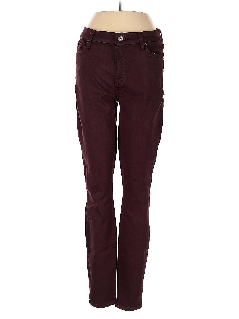 Pre-owned 7 For All Mankind Jeans In Burgundy