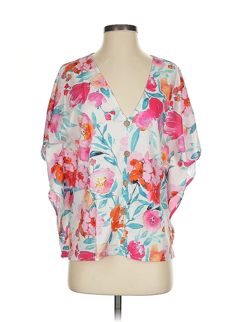 Pre-owned Shein 3/4 Sleeve Blouse In Pink