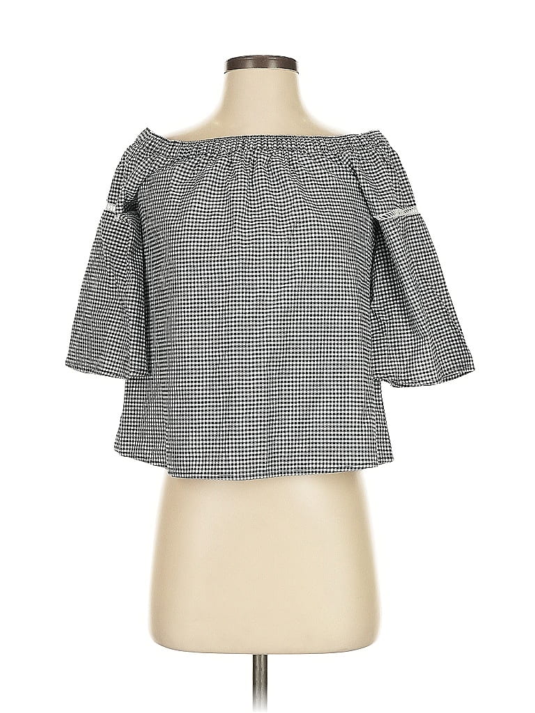 Click to view more detailed imagery on our partner's website Pre-owned Abercrombie & Fitch 3/4 Sleeve Blouse In Gray