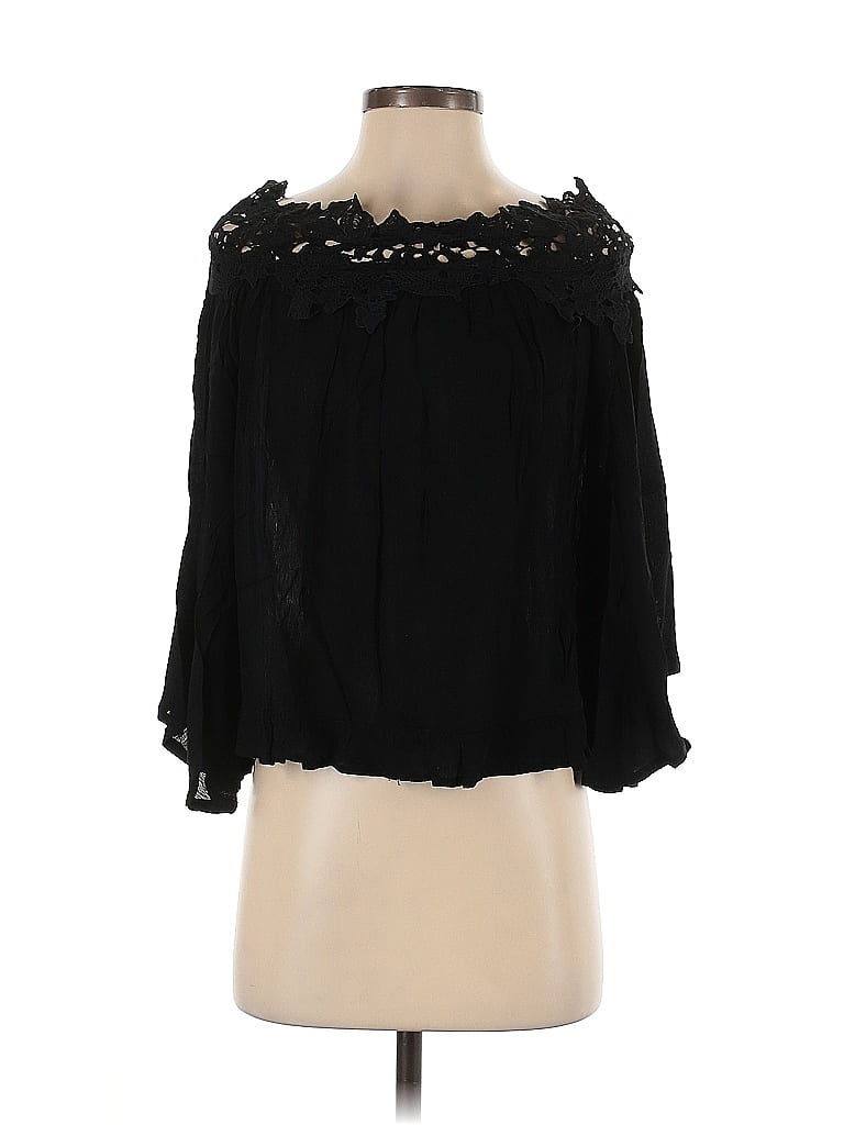Pre-owned Umgee 3/4 Sleeve Blouse In Black