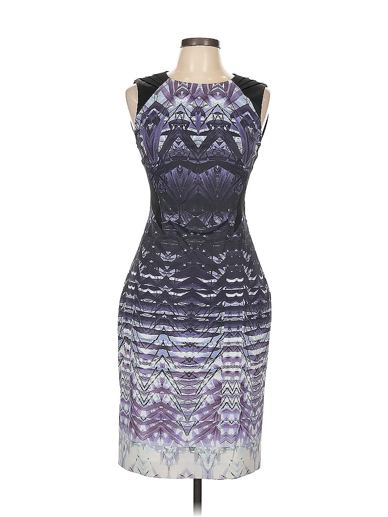 Karen Millen Graphic Purple Cocktail Dress Size 10 - photo 1