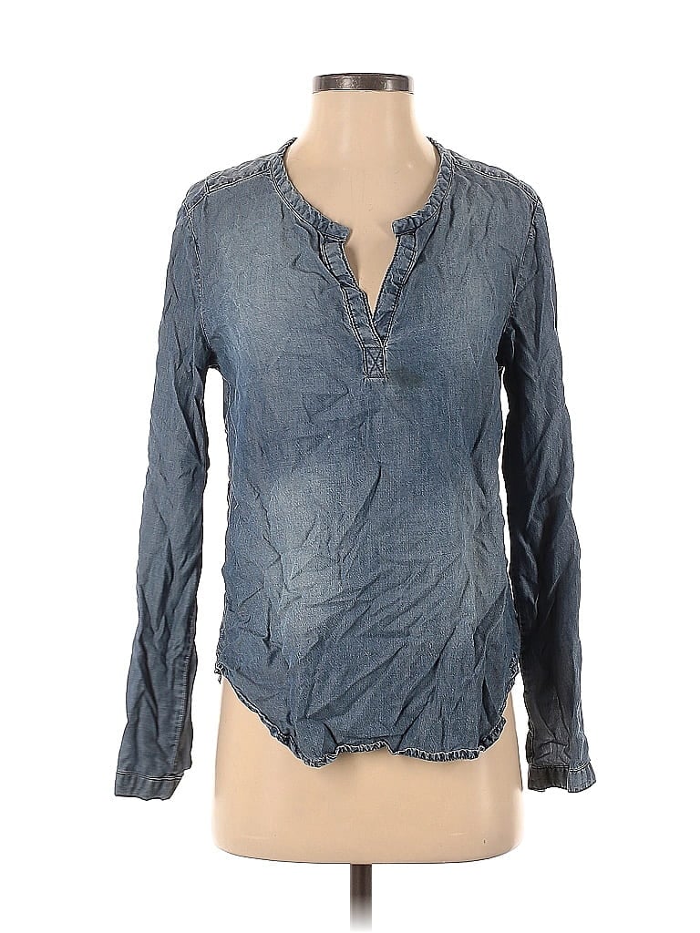 Click to view more detailed imagery on our partner's website Pre-owned Cloth & Stone Long Sleeve Blouse In Blue