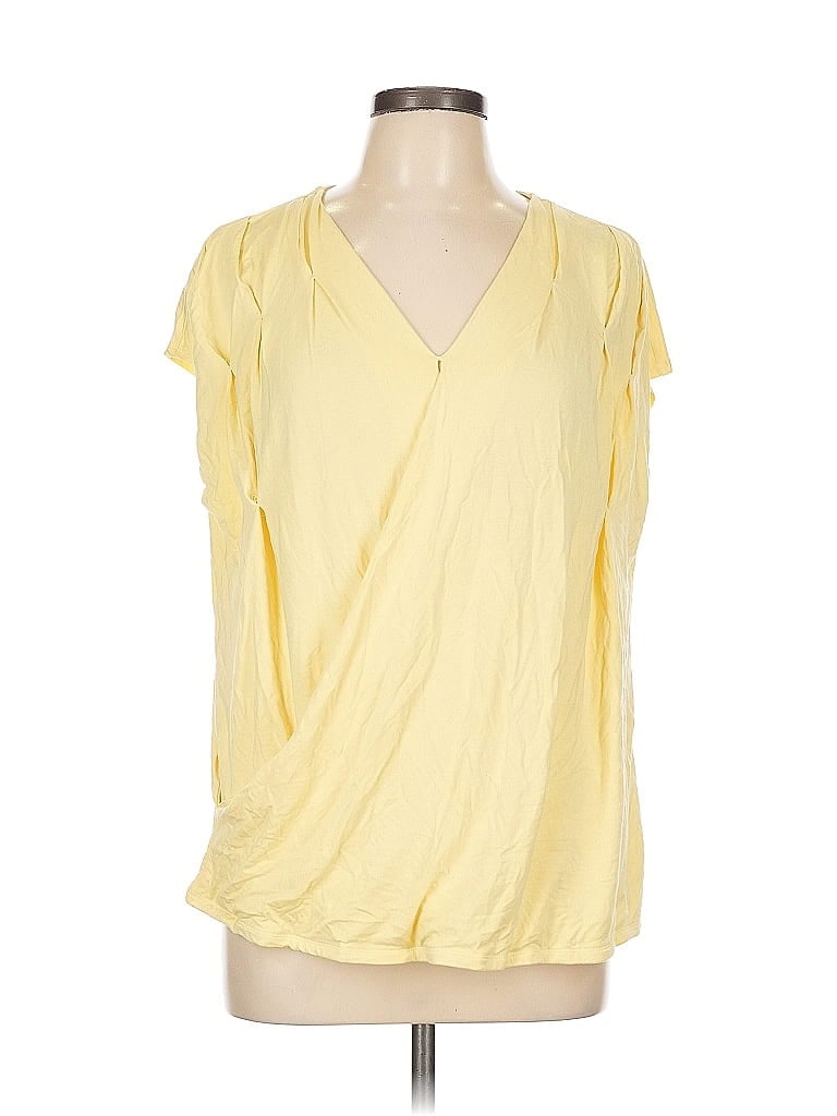 Pre-owned Laurie Felt Short Sleeve Blouse In Yellow