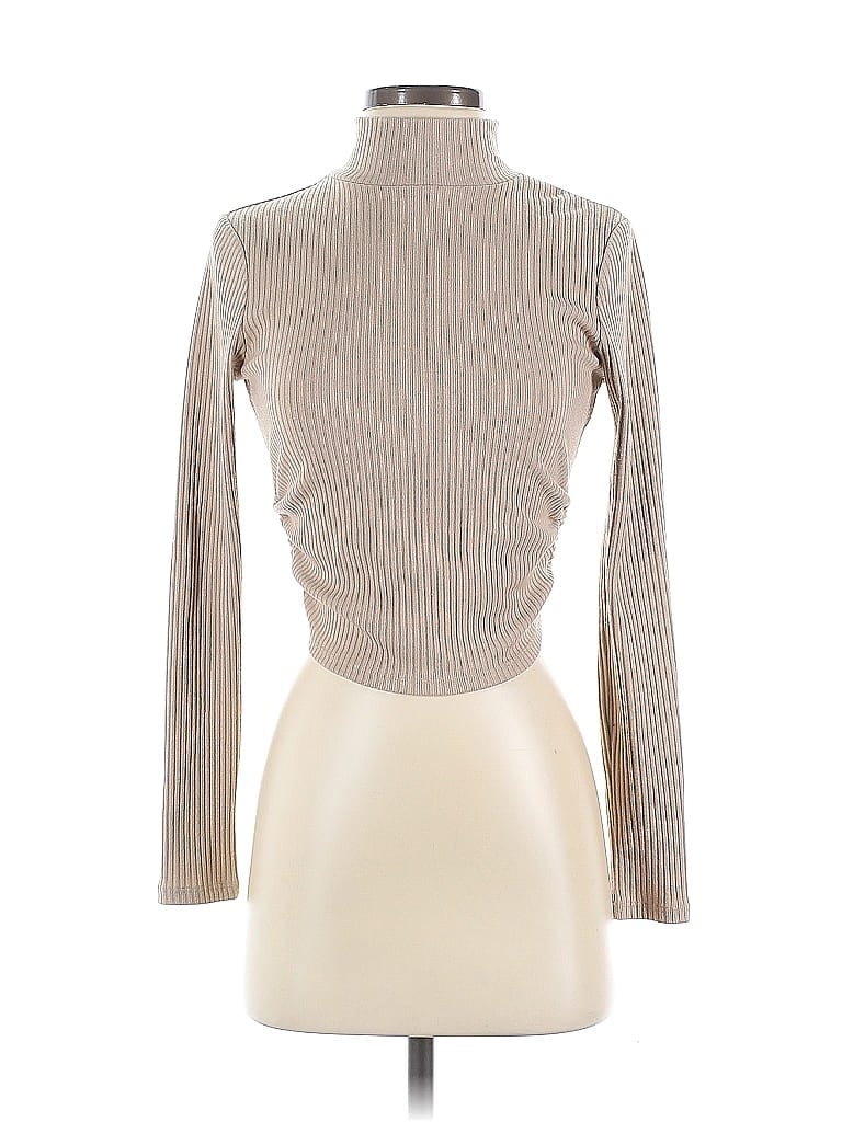 Click to view more detailed imagery on our partner's website Pre-owned Melrose Long Sleeve Top Tan Turtleneck Tops In Brown