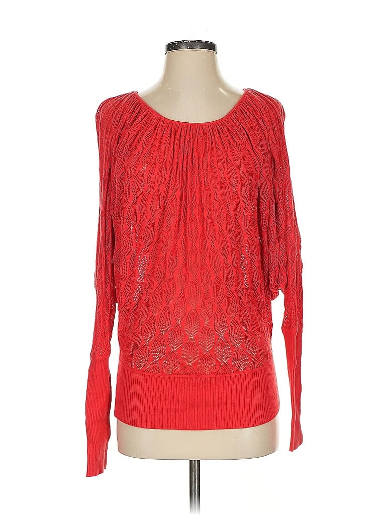 Pre-owned Max Studio Long Sleeve Blouse In Red