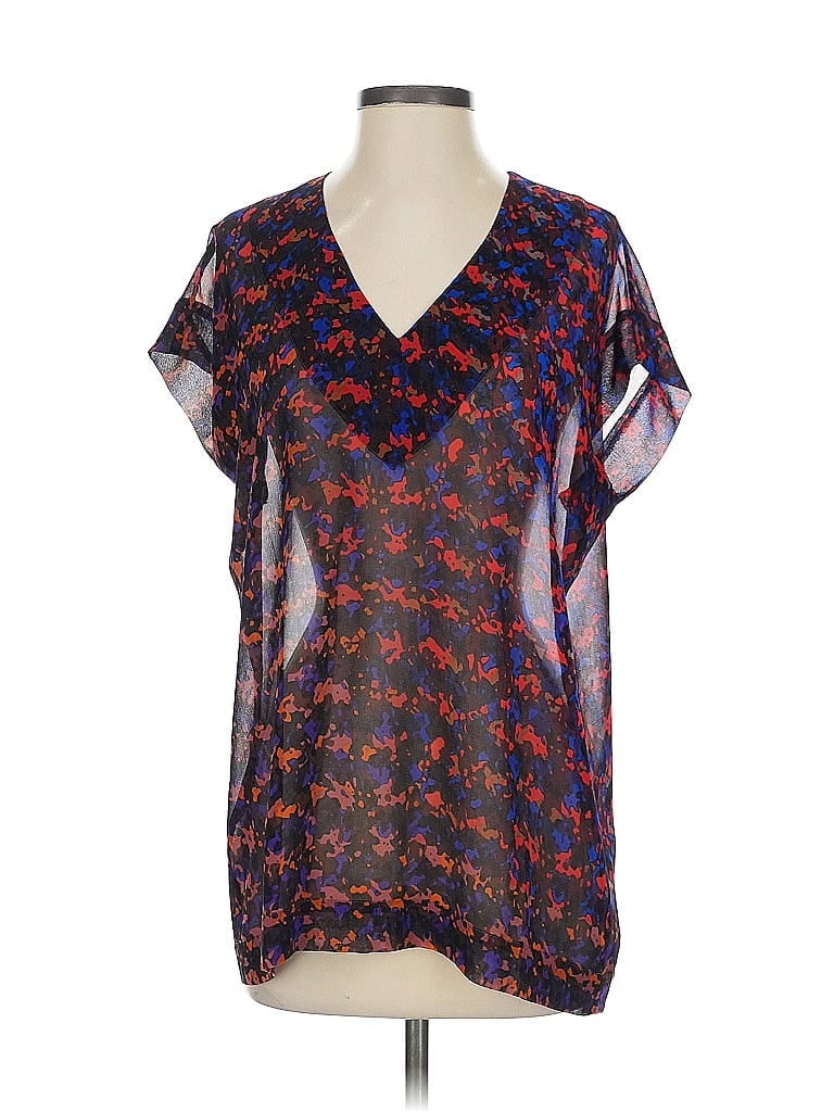 Pre-owned Cabi Short Sleeve Blouse In Blue