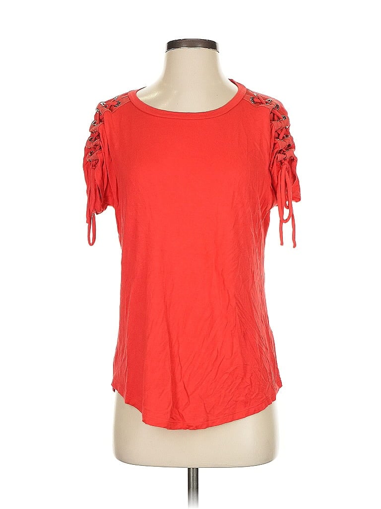 Pre-owned Carmen Marc Valvo Short Sleeve T-shirt In Red