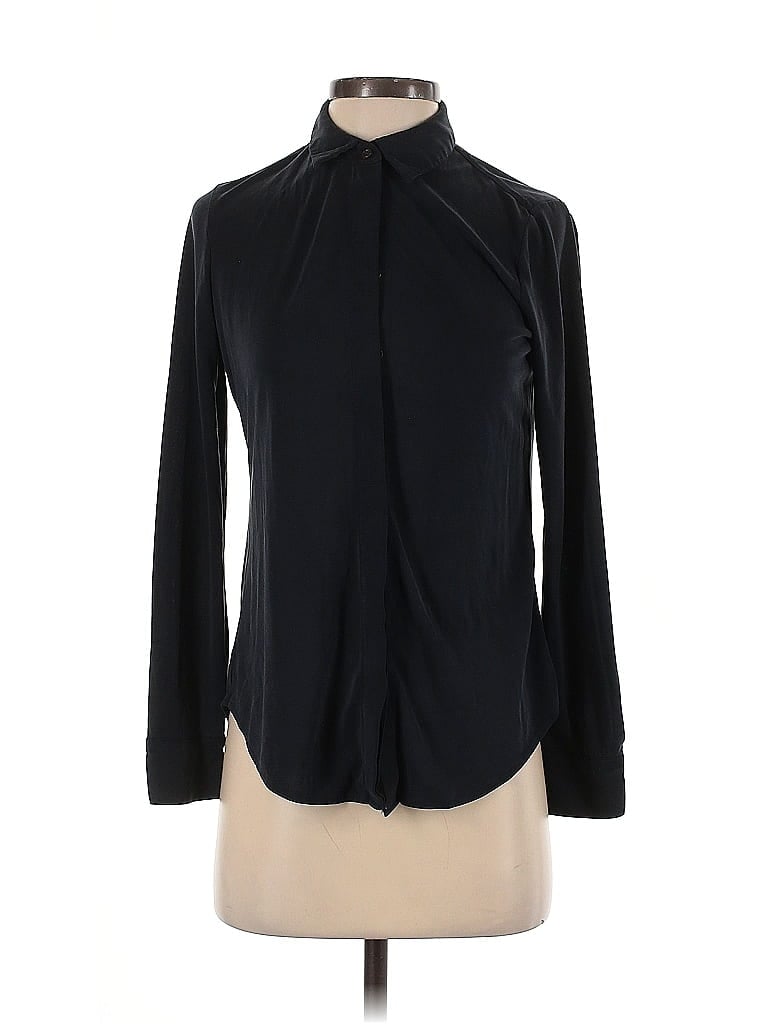 Pre-owned Banana Republic Long Sleeve Blouse In Black