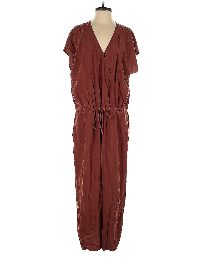 Pre-owned Eileen Fisher Jumpsuit In Burgundy