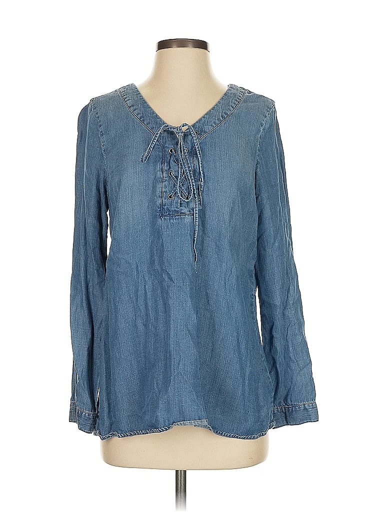 Click to view more detailed imagery on our partner's website Pre-owned Saks Fifth Avenue Long Sleeve Blouse In Blue