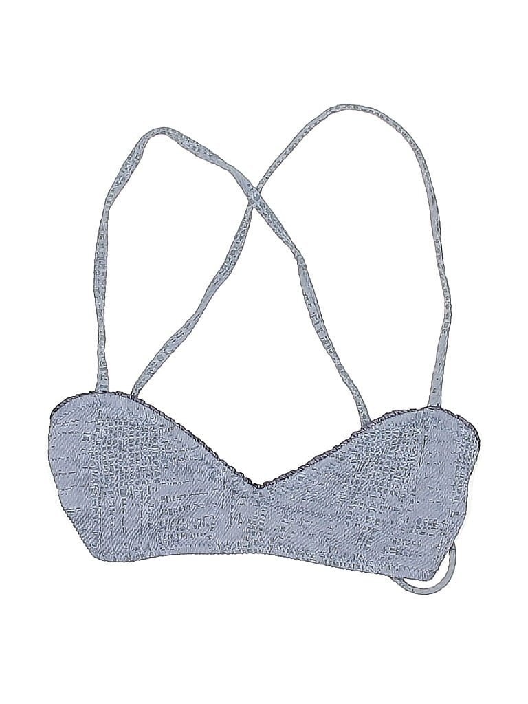 Pre-owned Made By Dawn Swimsuit Top Gray Tweed Pattern Swimwear