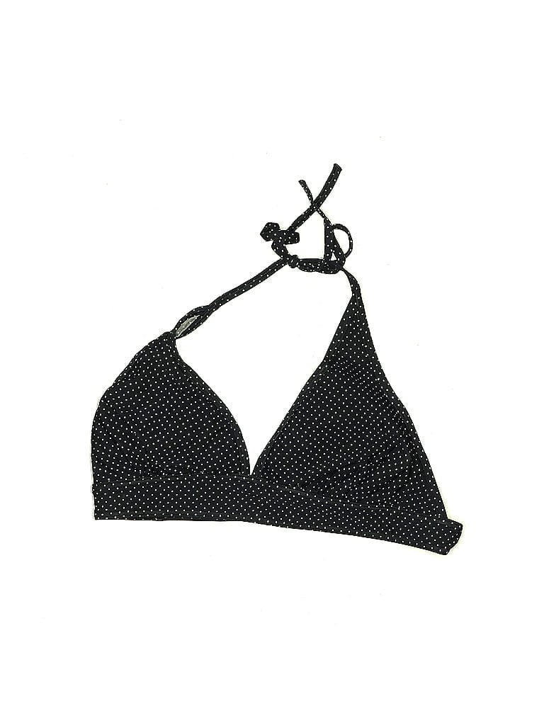 Pre-owned Ann Taylor Loft Swimsuit Top Black Polka Dots Pattern Swimwear