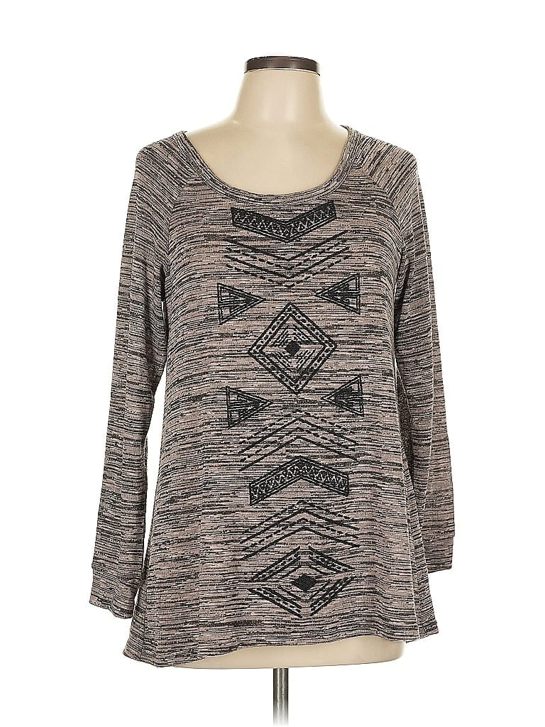 Pre-owned Bobeau 3/4 Sleeve T-shirt In Gray