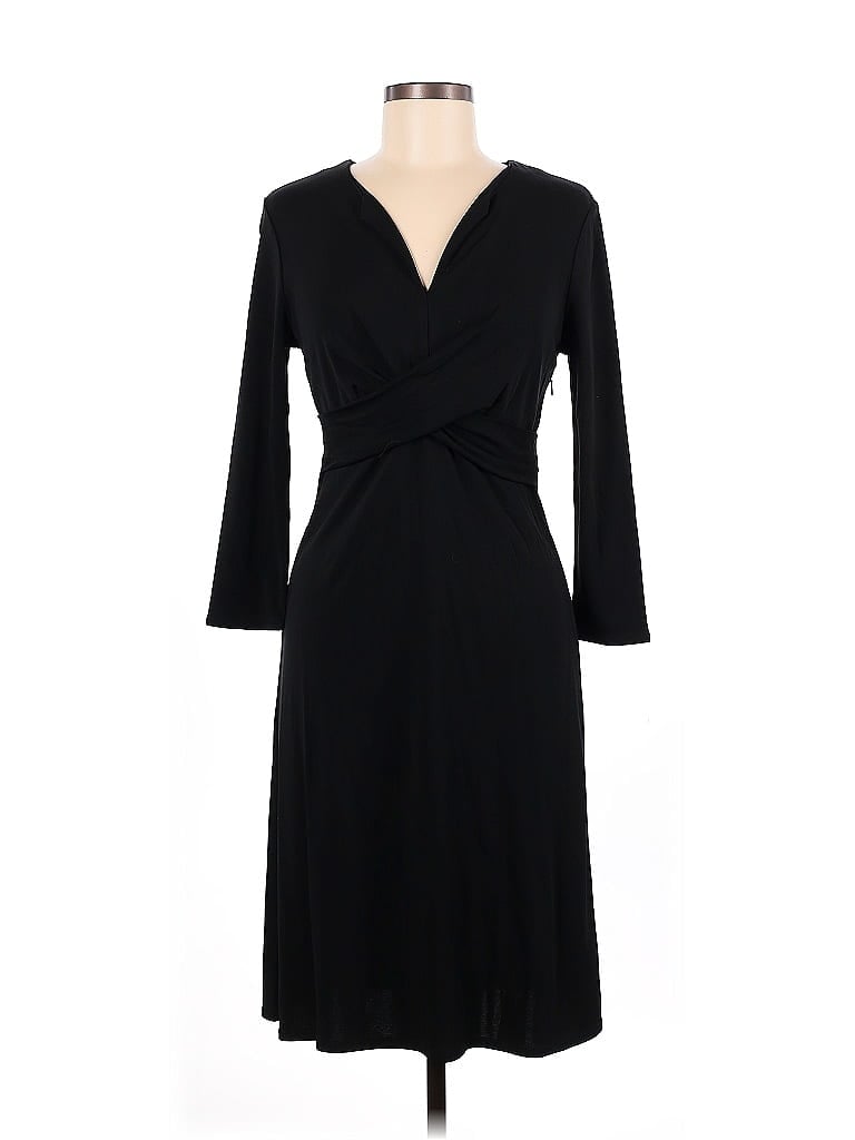 Ann Taylor LOFT Solid Black Cocktail Dress Size 6 - photo 1