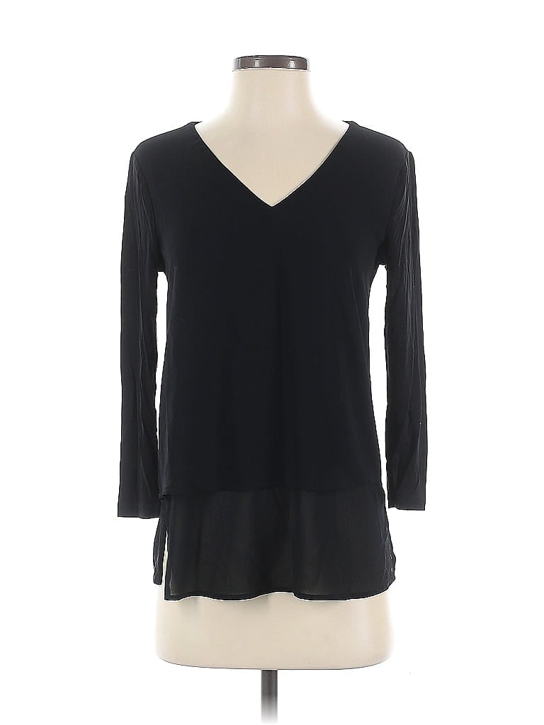 Pre-owned Michael Michael Kors 3/4 Sleeve Top Black V Neck Tops