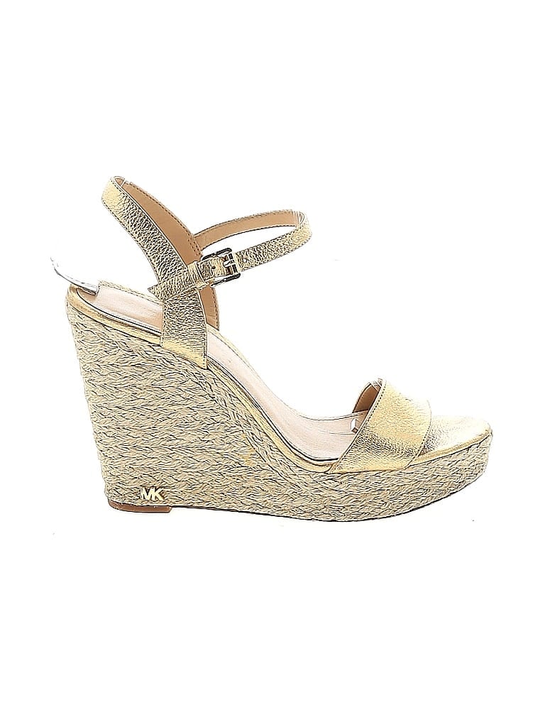 michael kors gold wedges