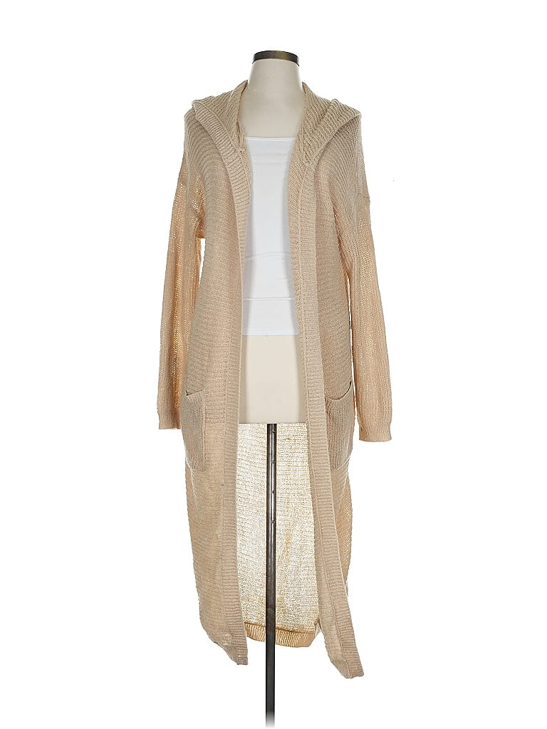Pink Rose 100% Acrylic Tan Cardigan Size L - photo 1