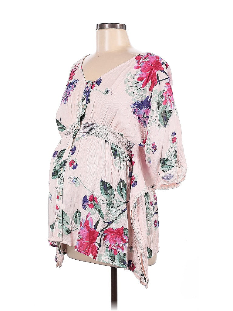 Motherhood 100% Rayon Pink 3/4 Sleeve Blouse Size M - photo 1