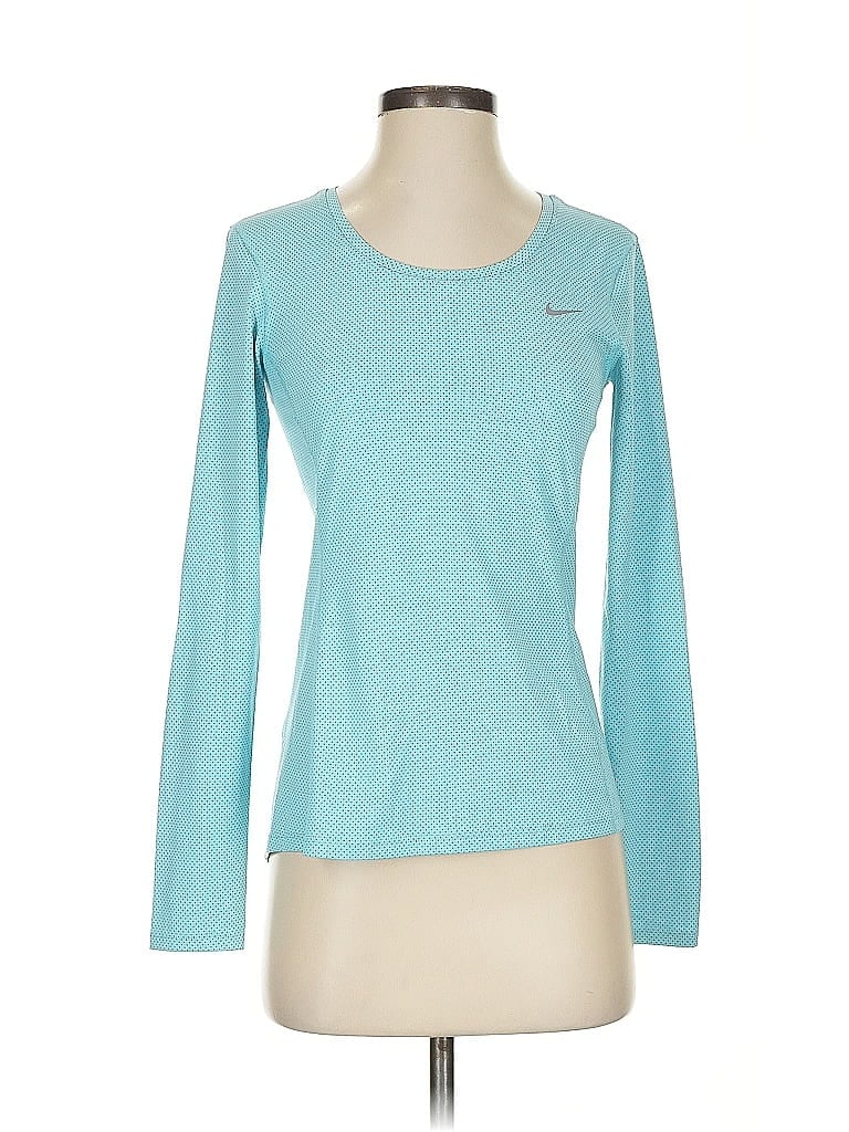 Click to view more detailed imagery on our partner's website Pre-owned Nike Long Sleeve Top Teal Crew Neck Tops In Blue