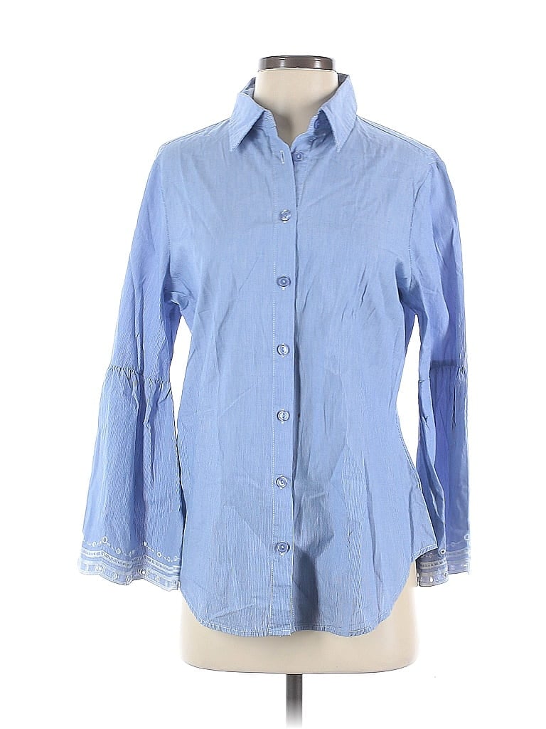 ALEX MARIE Pre-owned 3/4 Sleeve Button Down Shirt In Blue