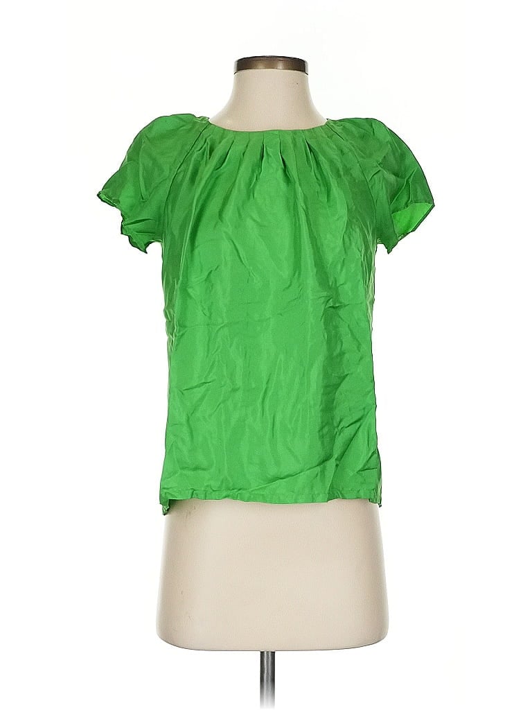 Pre-owned Banana Republic Short Sleeve Blouse In Green