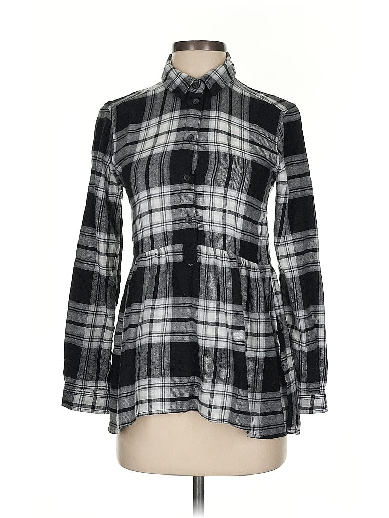 Pre-owned American Eagle Outfitters Long Sleeve Blouse In Black