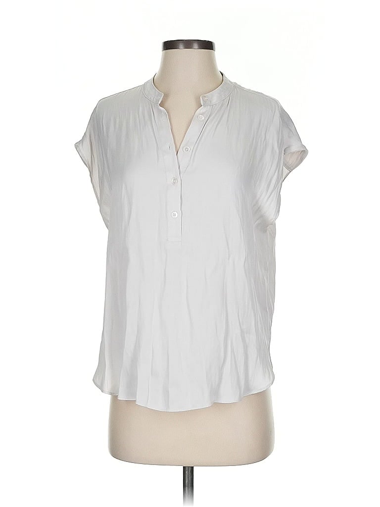 Pre-owned Rachel Zoe Short Sleeve Blouse In White