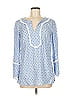 Sail to Sable 100% Cotton Blue 3/4 Sleeve Blouse Size M - photo 1