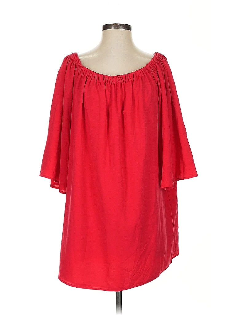 Pre-owned French Connection Short Sleeve Blouse In Red