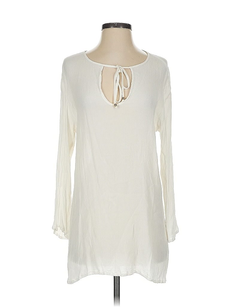 Pre-owned Athena Long Sleeve Blouse In White