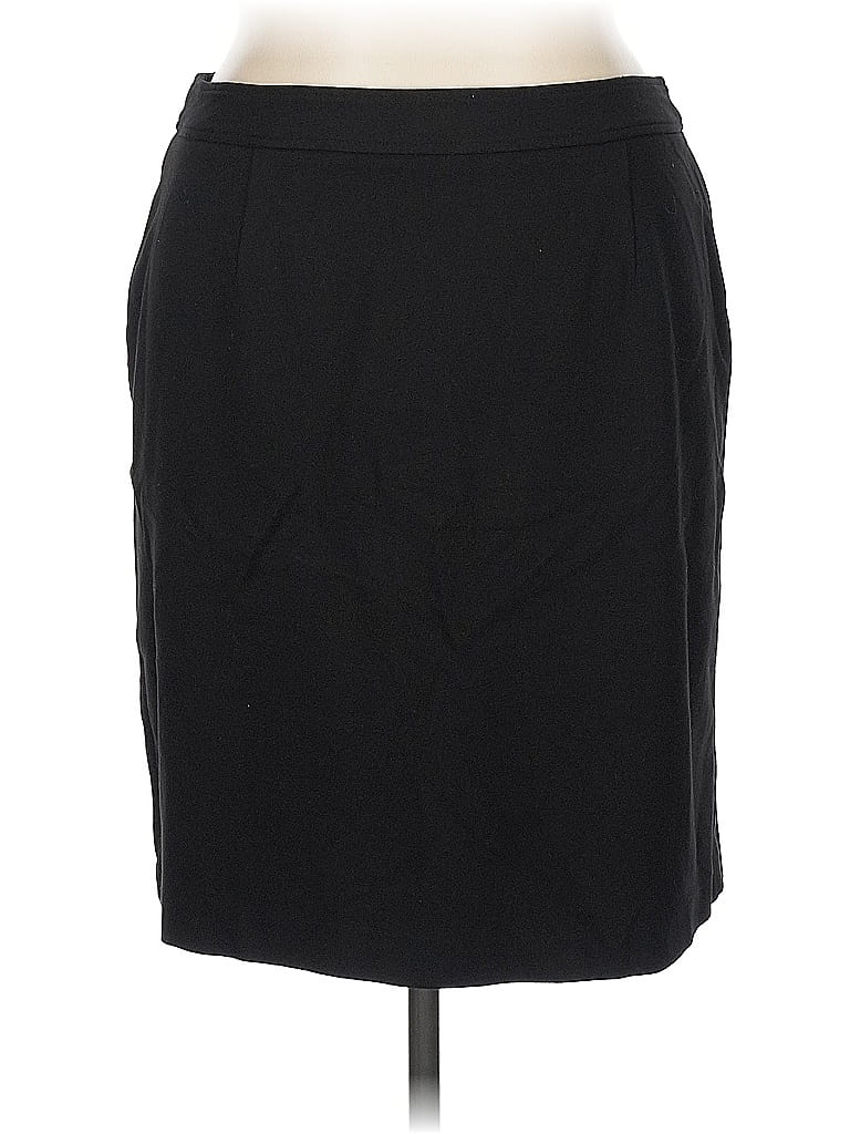 Amanda + Chelsea Solid Black Casual Skirt Size 14 - photo 1