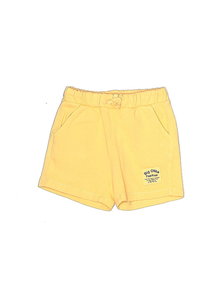 Zara 100% Cotton Solid Yellow Shorts Size 2 - photo 1