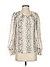 Japna 100% Polyester Ivory Long Sleeve Blouse Size S - photo 1