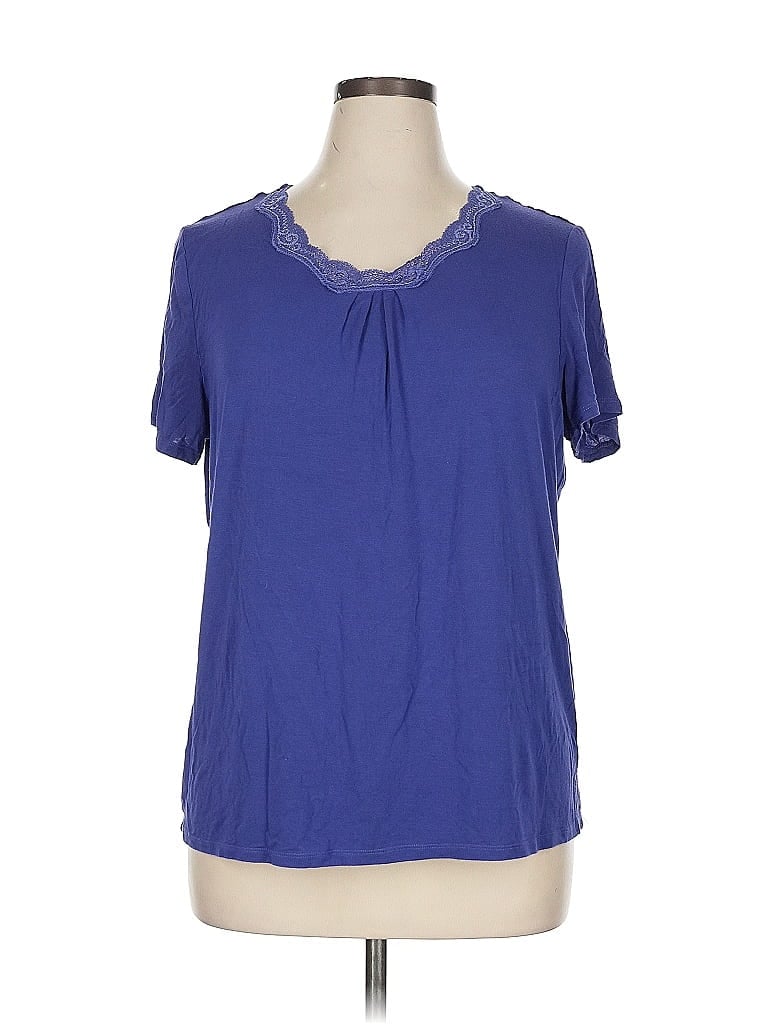 Pre-owned Ambrielle Short Sleeve Blouse In Blue