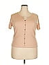 Ambiance Tan Short Sleeve Henley Size 3X - photo 1