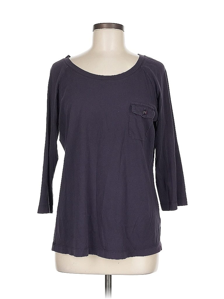 Pre-owned Lands' End 3/4 Sleeve T-shirt In Purple