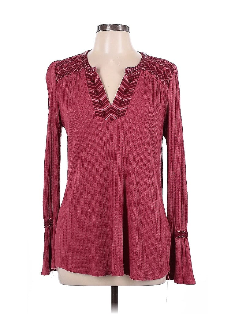 Pre-owned Nanette Lepore Long Sleeve Blouse In Burgundy