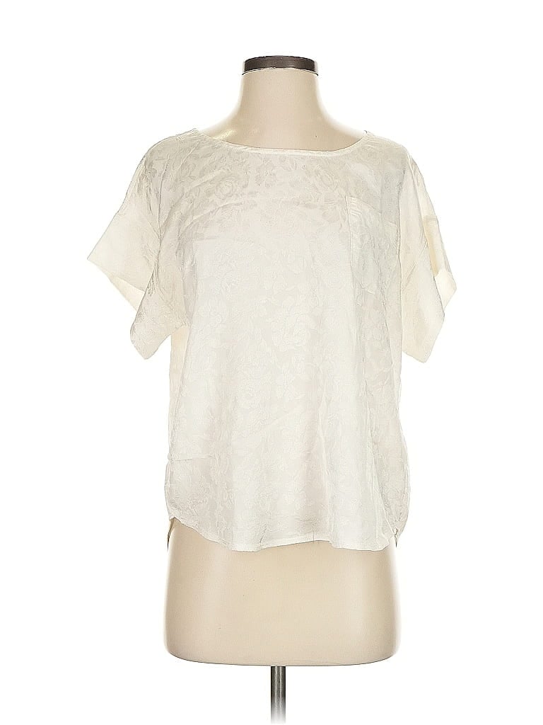 Pre-owned By Anthropologie Short Sleeve Blouse In White