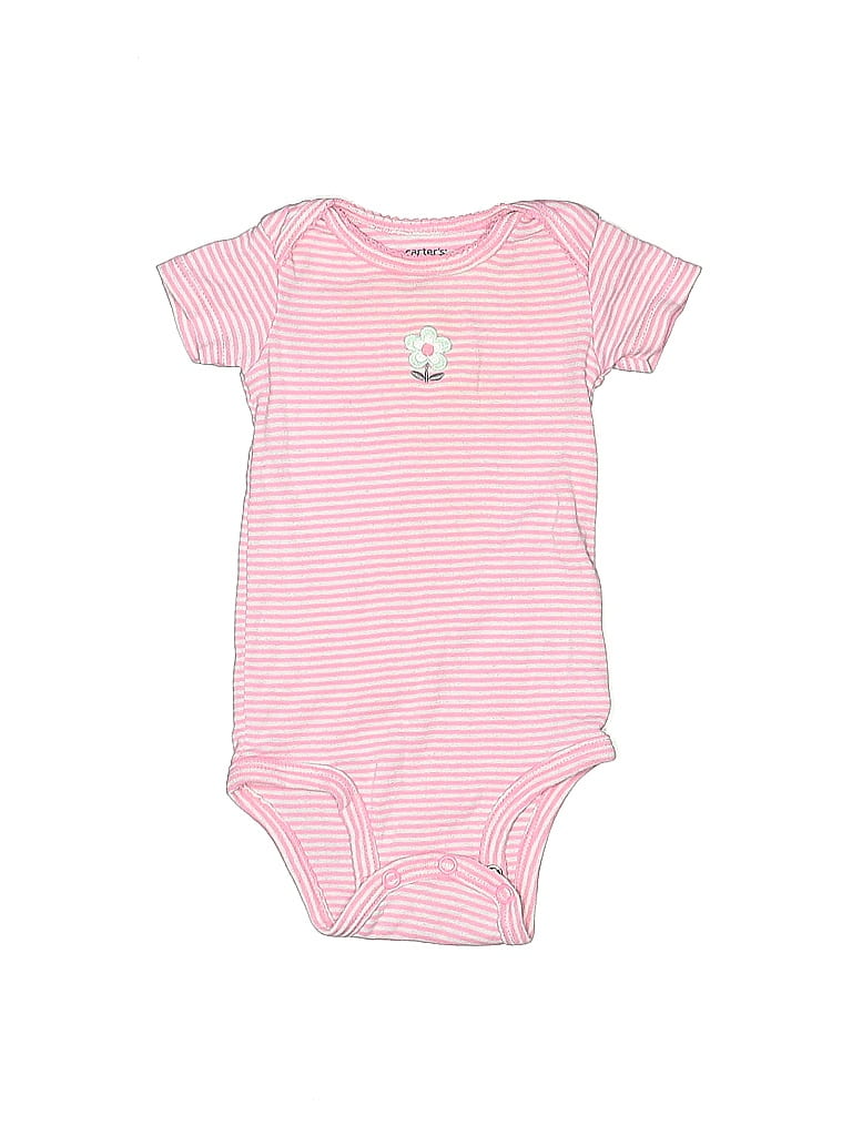 CARTER'S Pre-owned Babies' Short Sleeve Onesie In Pink