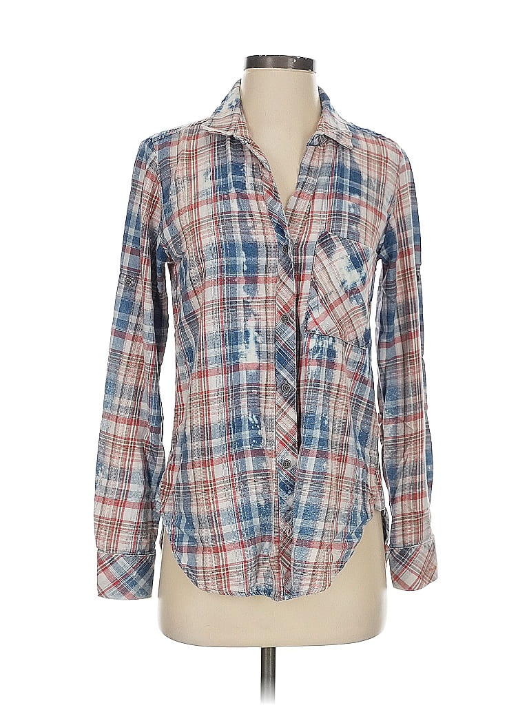 Pre-owned Bella Dahl Long Sleeve Button Down Shirt In Blue