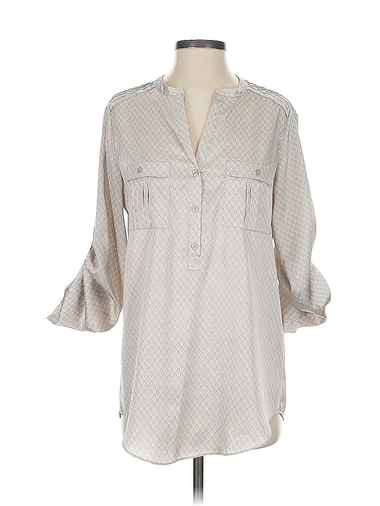 Pre-owned Calvin Klein 3/4 Sleeve Blouse In Gray