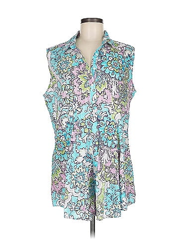 Intro Sleeveless Button-Down Shirt (view 1)