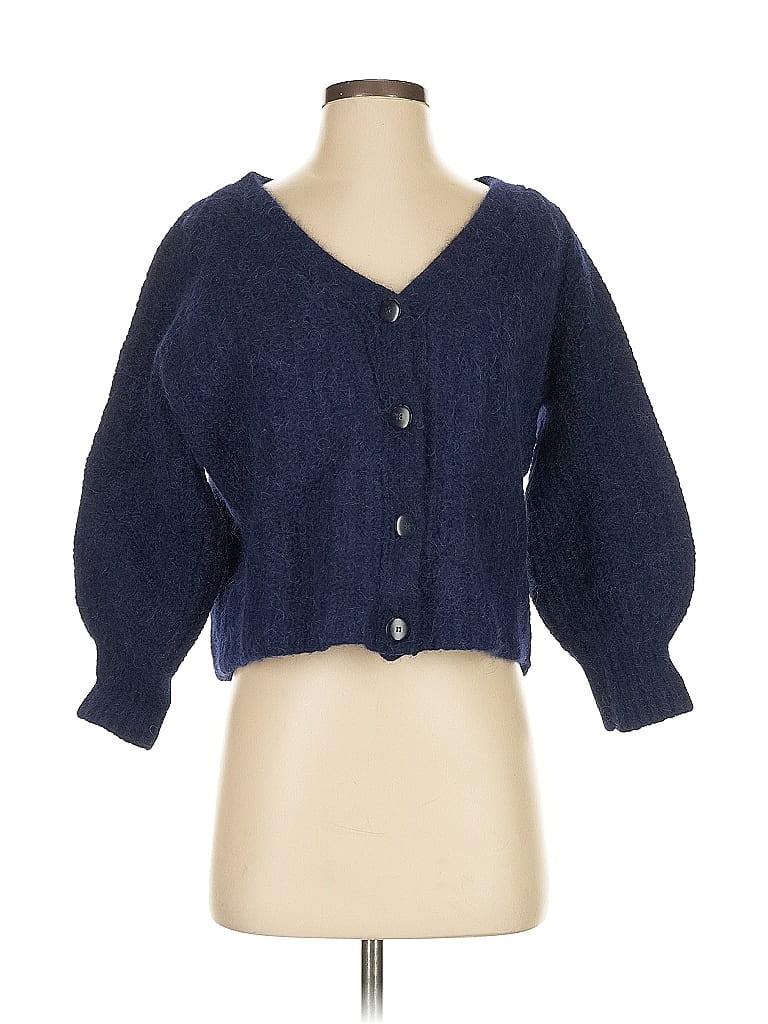 LA MAILLE SEZANE Size XS Purple Mohair Blend Textured Cardigan
